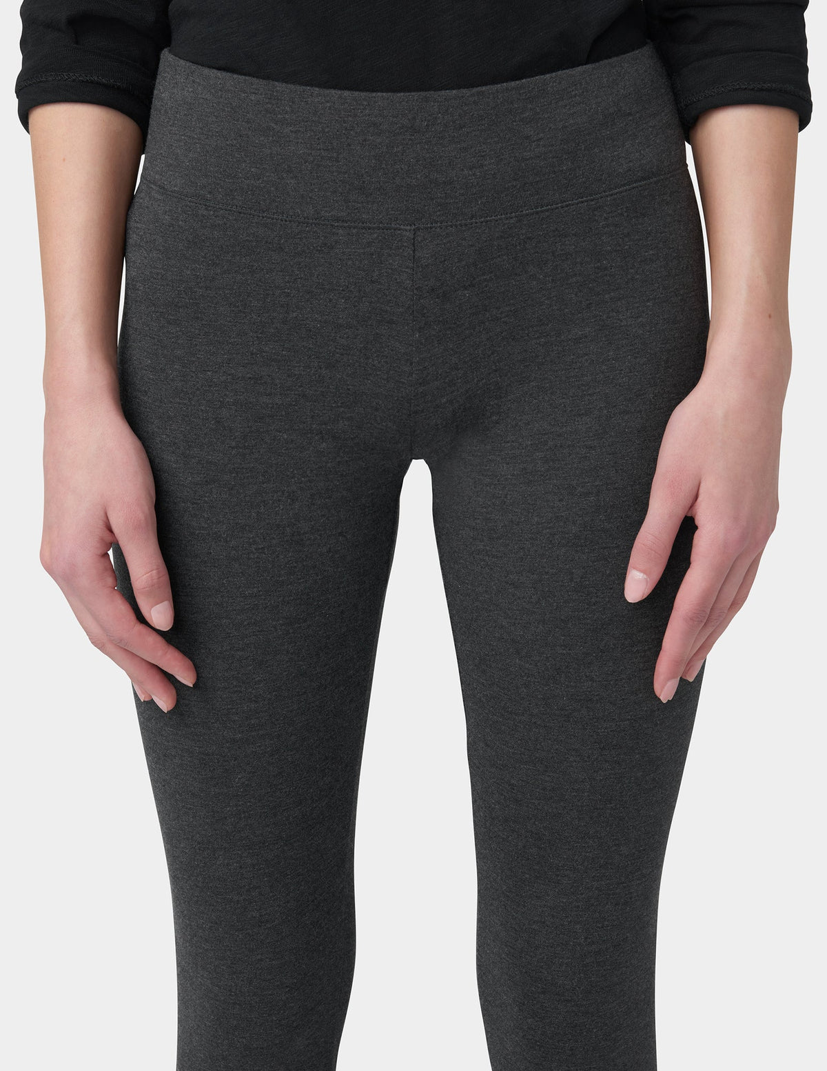 Hue Ultra Leggings with Wide Waistband - Graphite Heather