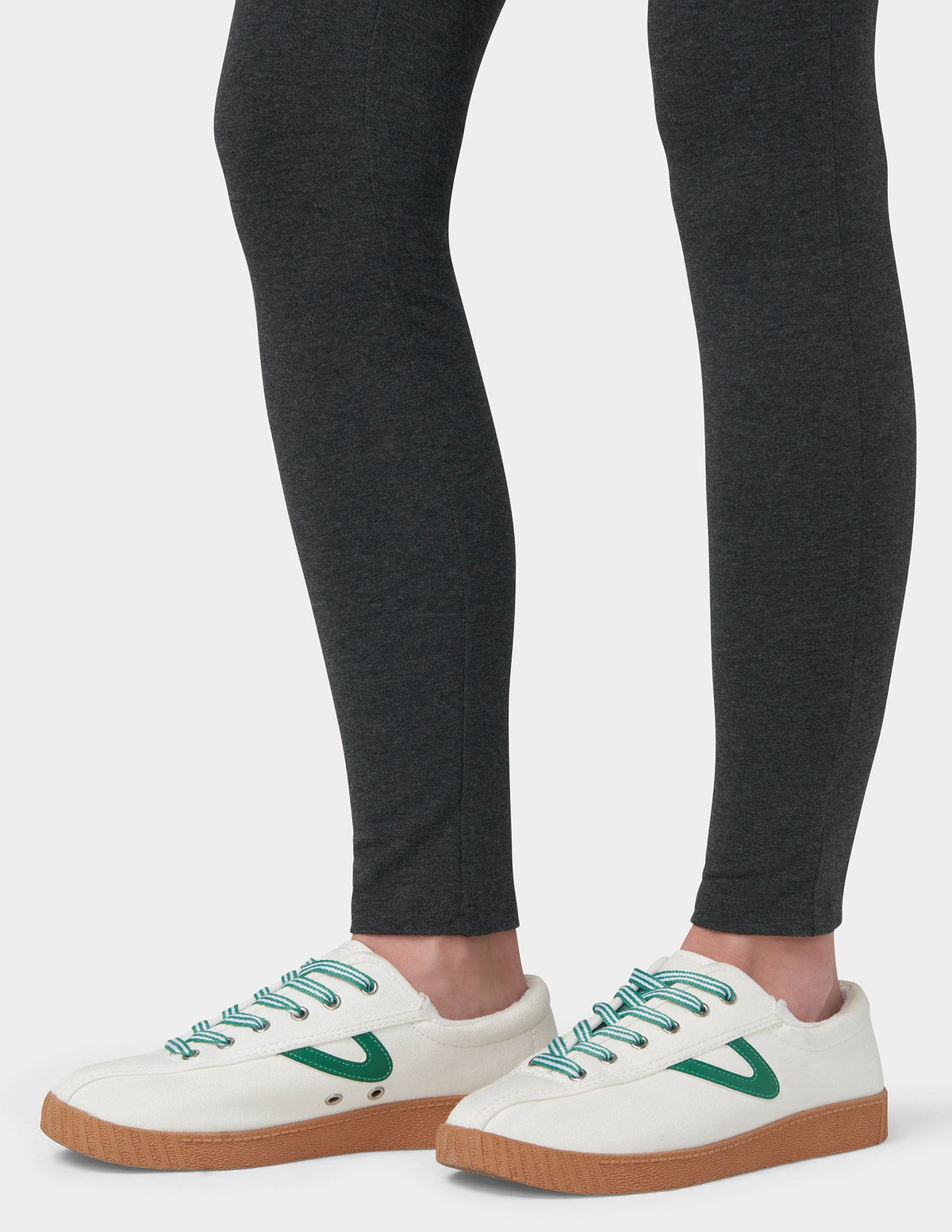Hue Wide Waistband Blackout Cotton Leggings - Graphite Heather