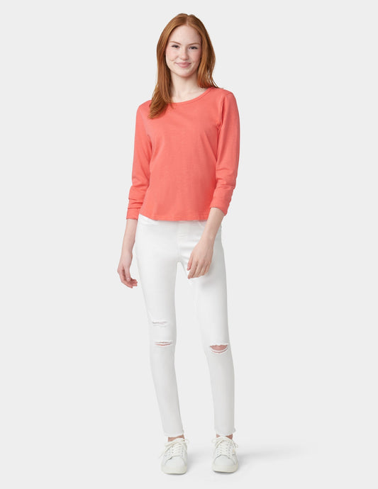 Hue Ripped Knee Denim Leggings - White