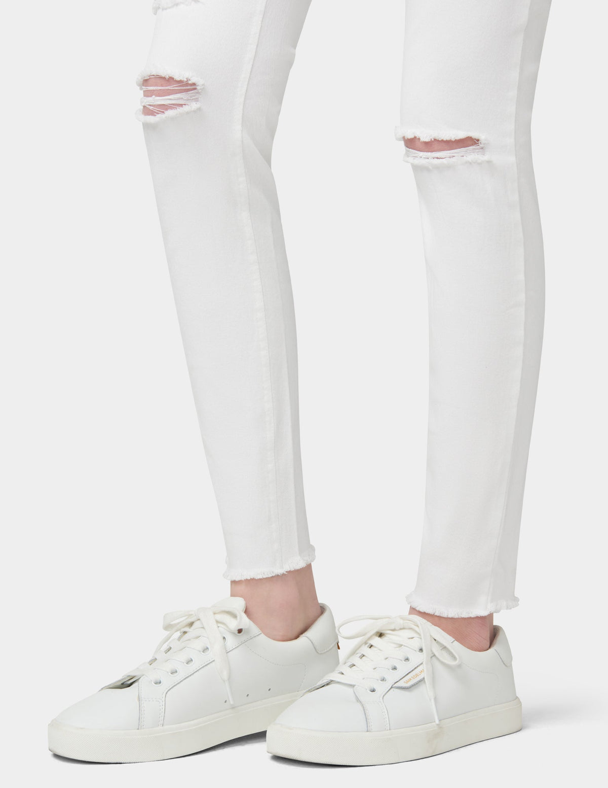Hue Ripped Knee Denim Leggings - White