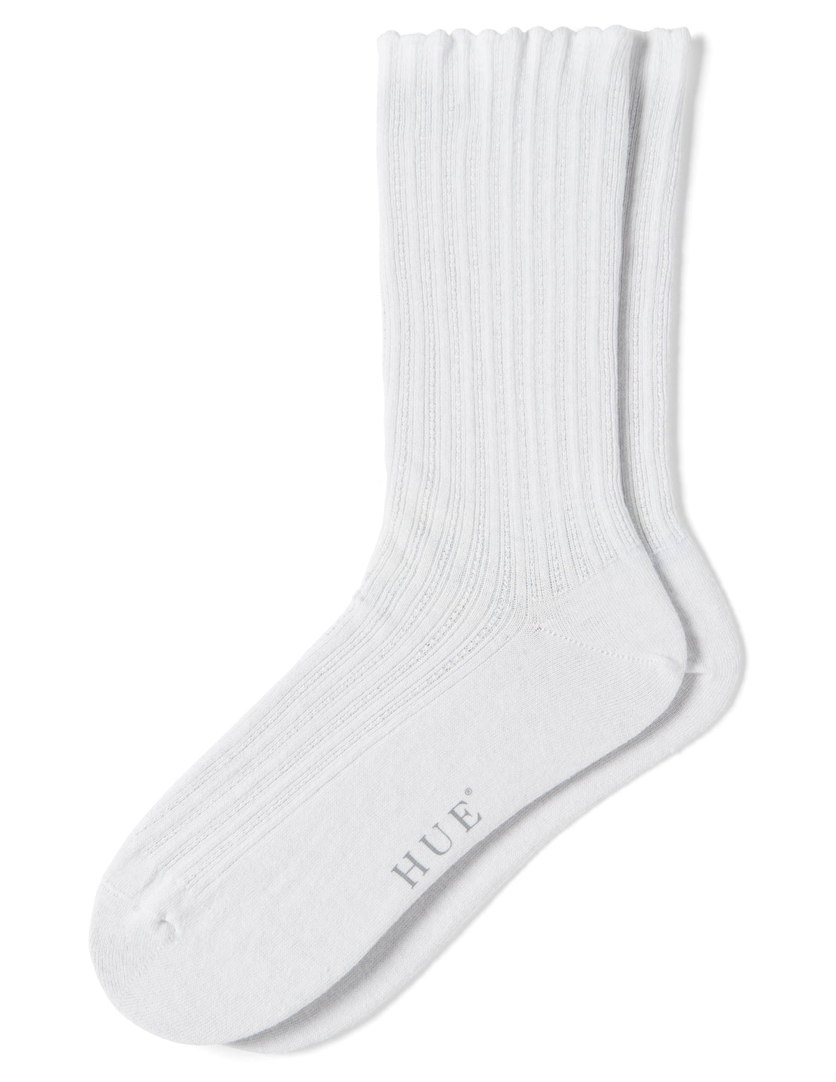Hue Scalloped Pointelle Sock - White