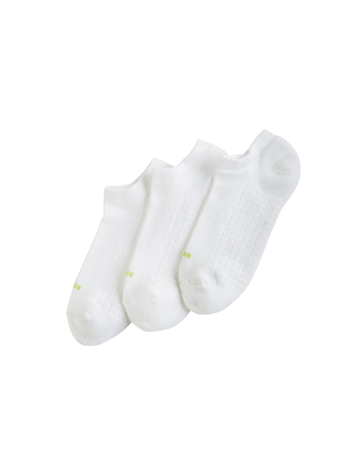 Hue HUE Air Cushion No Show Sock 3 Pair Pack - White