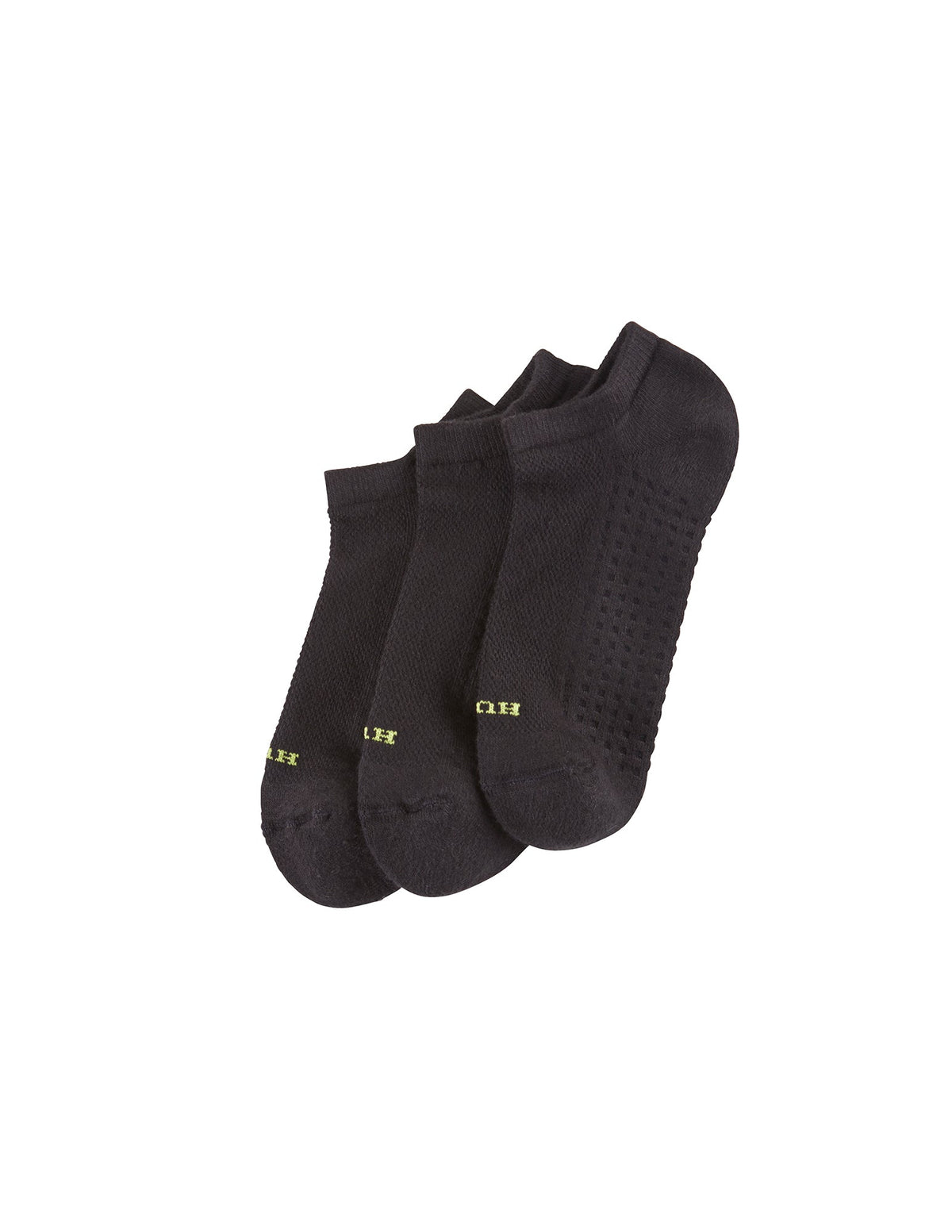 Hue HUE Air Cushion No Show Sock 3 Pair Pack - Black
