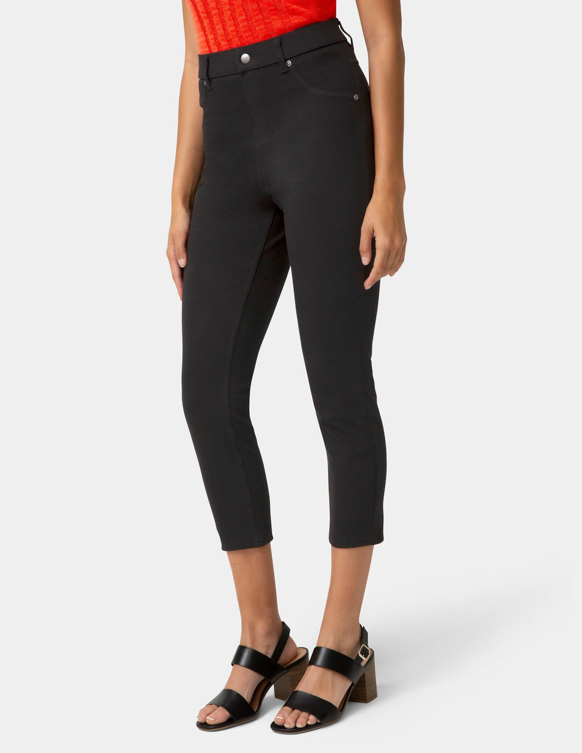 Hue Hi-Rise Ultra Soft Denim Capri Legging - Black