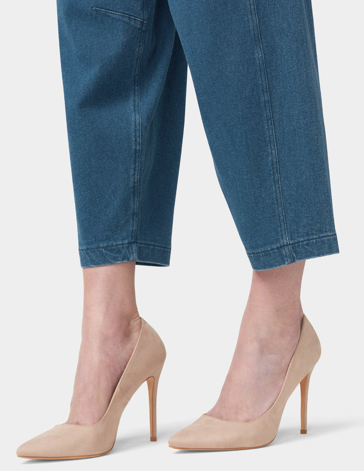 Hue Denim Barrel Leg Skimmer - Medium Wash