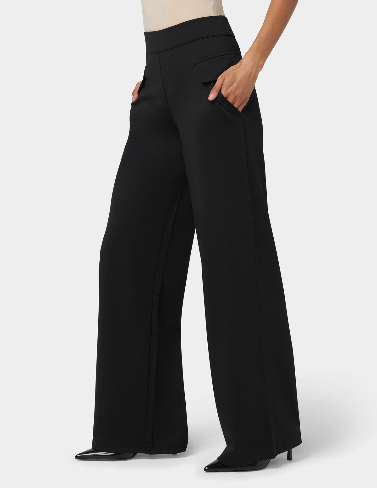 Hue Ponte Wide Leg Pant - Black