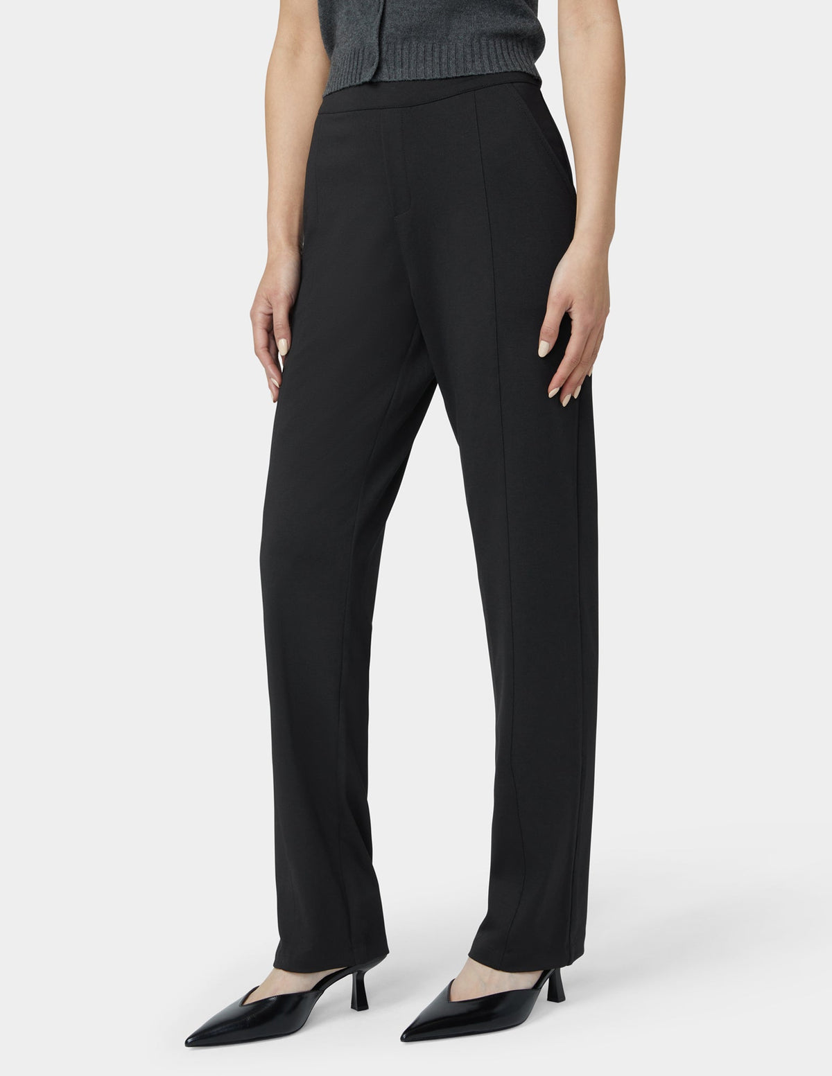 Hue Ponte Pull On Trouser - Black