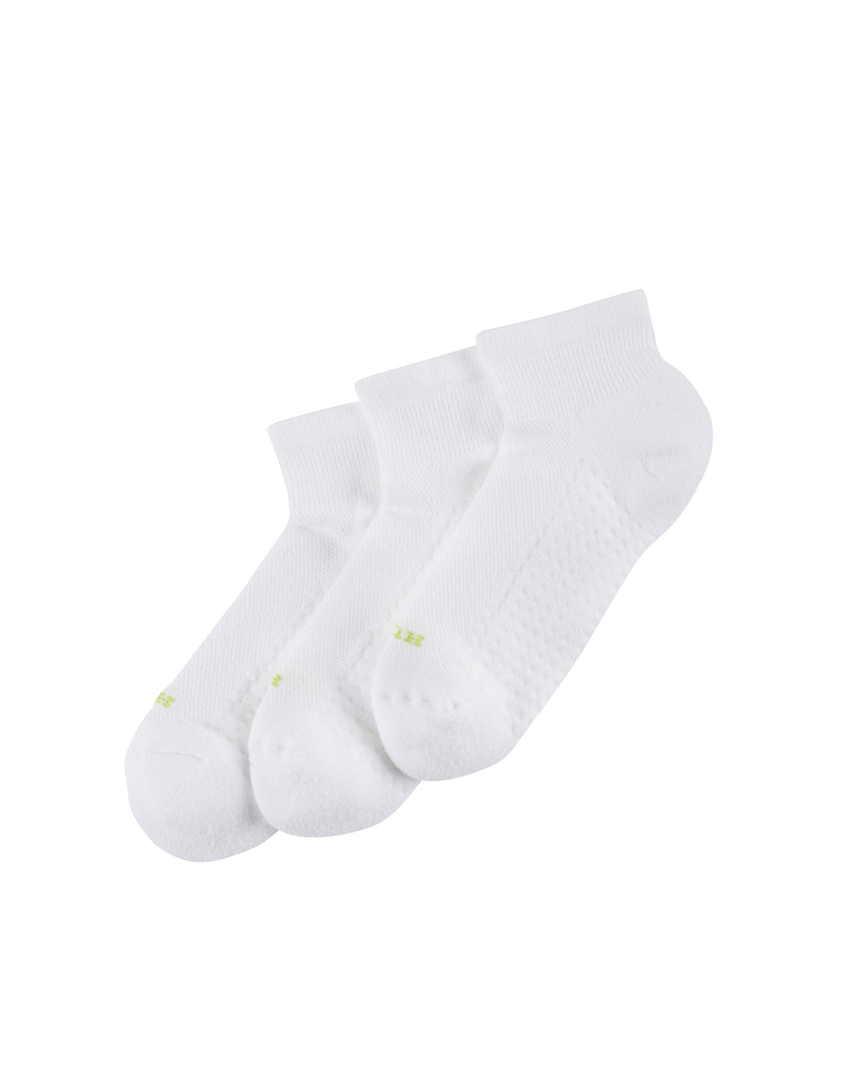 Hue HUE Air Cushion Quarter Top Socks 3 Pair Pack - White