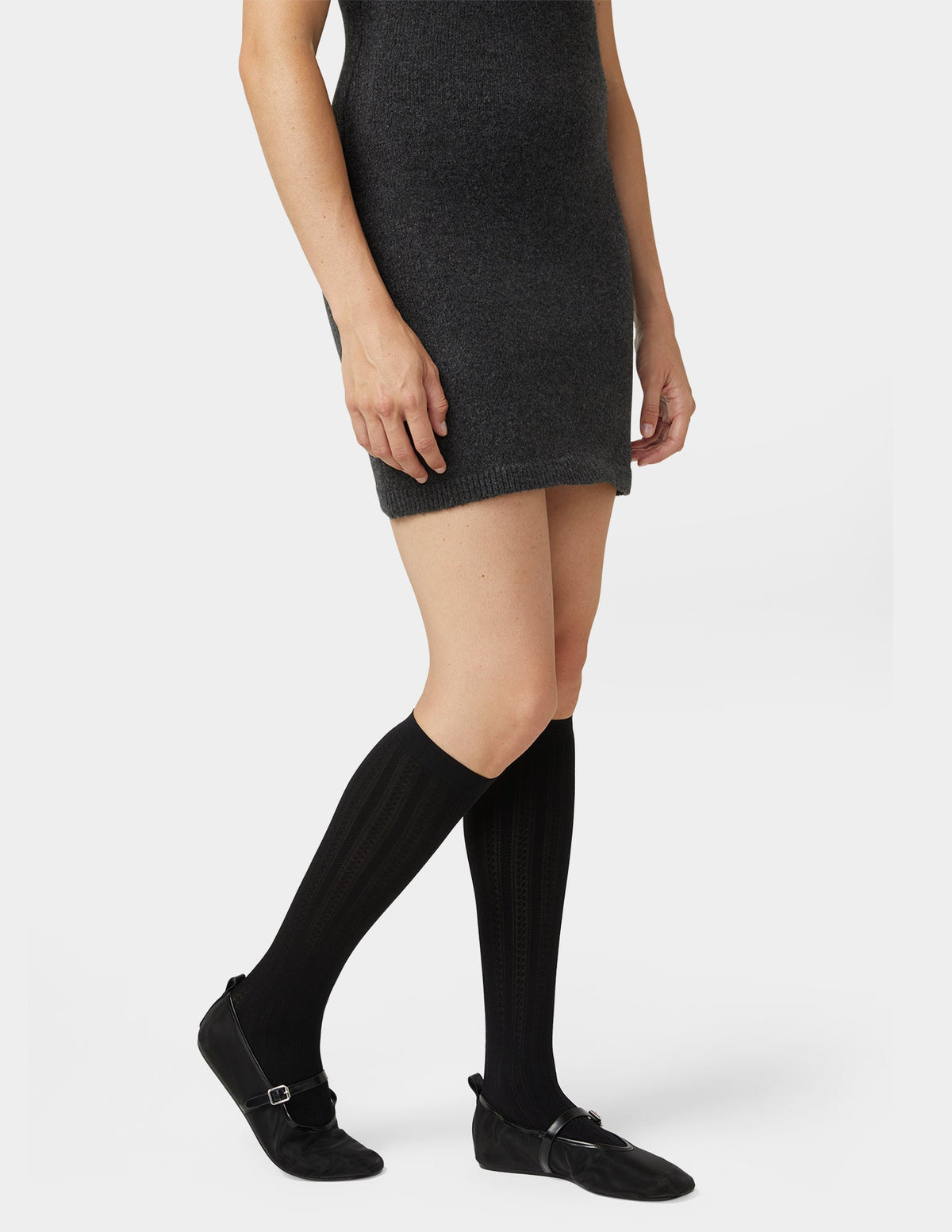 Hue Cable Knee High - Black