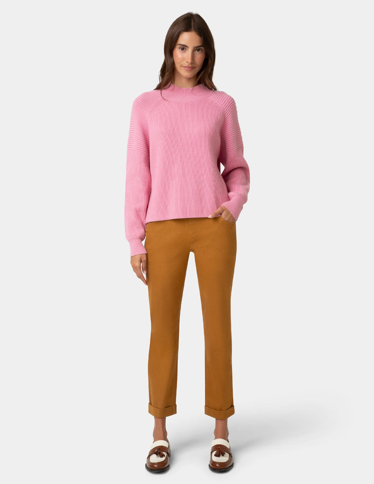 Hue Girlfriend Mid-Rise Denim Pant - Caramel Cafe