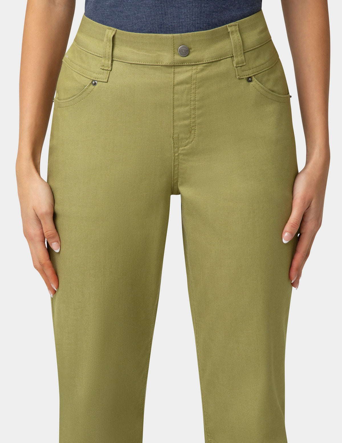 Hue Crosshatch Denim Straight Leg Pant - Boa