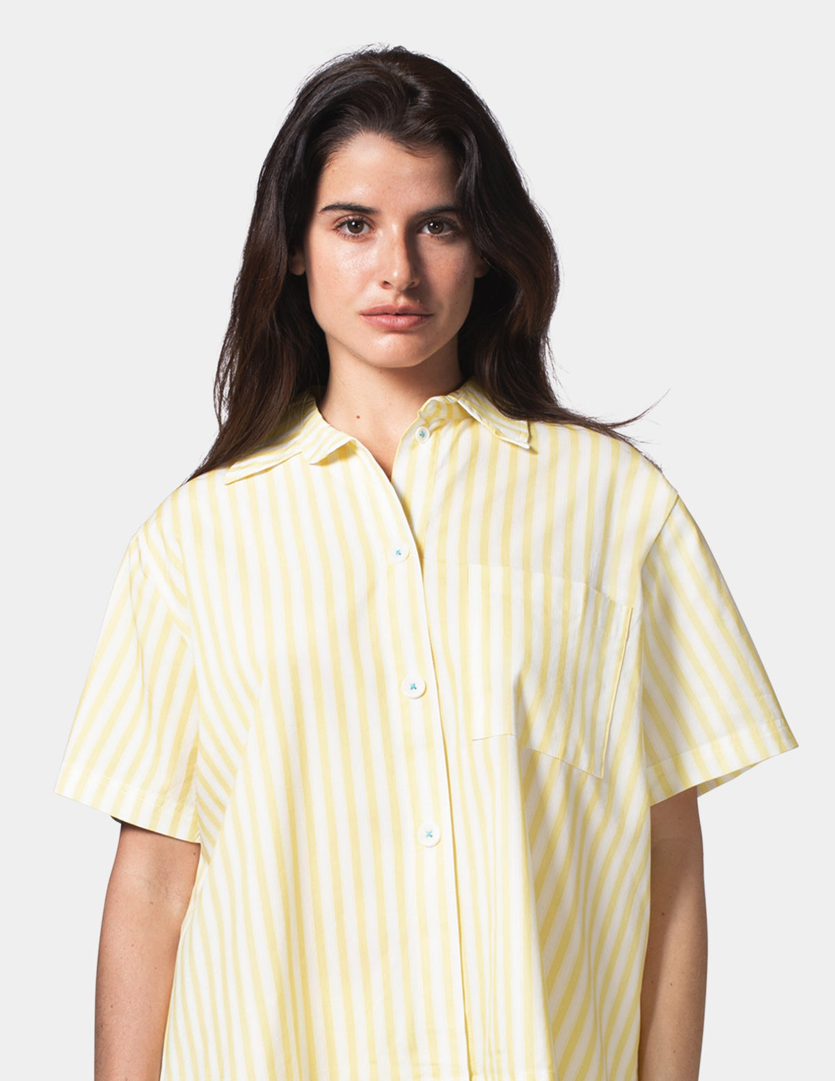 Hue Short Sleeve Poplin Camp PJ Top - Sunshine