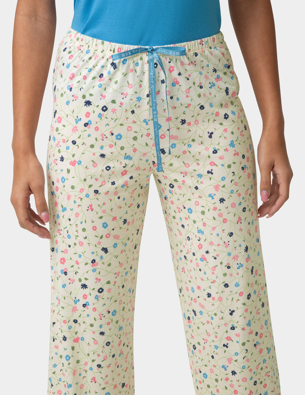 Hue Dreaming Drift Daisy PJ Capri - Whitecap Grey
