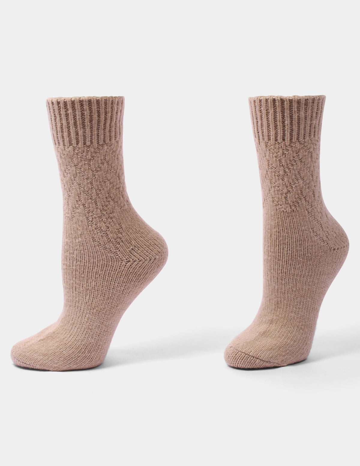 Hue Textured Cable Sock - Taupe