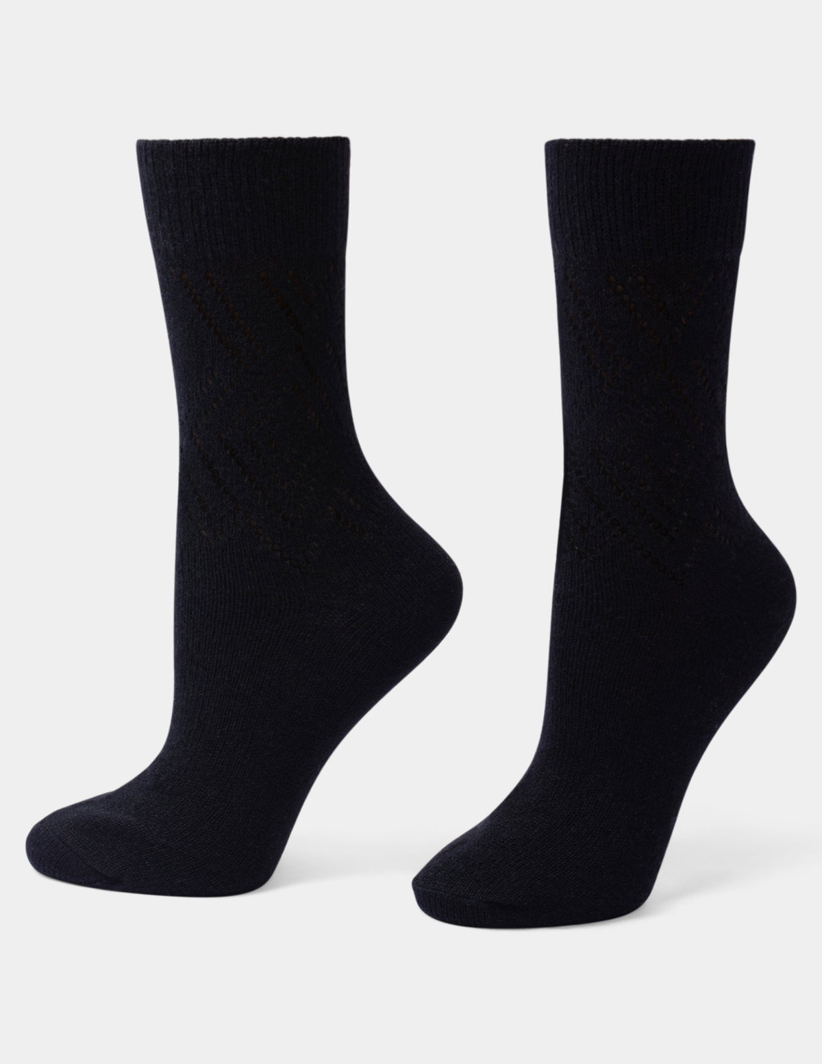 Hue Pointelle Argyle Boot Sock 2 Pair Pack - Grey