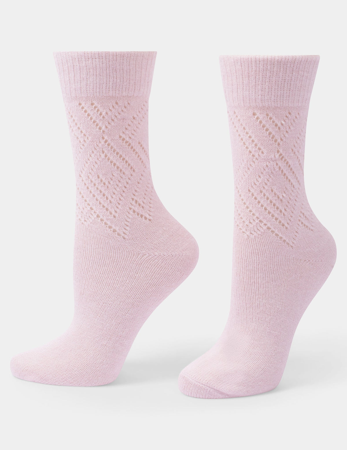 Hue Pointelle Argyle Boot Sock 2 Pair Pack - Ivory