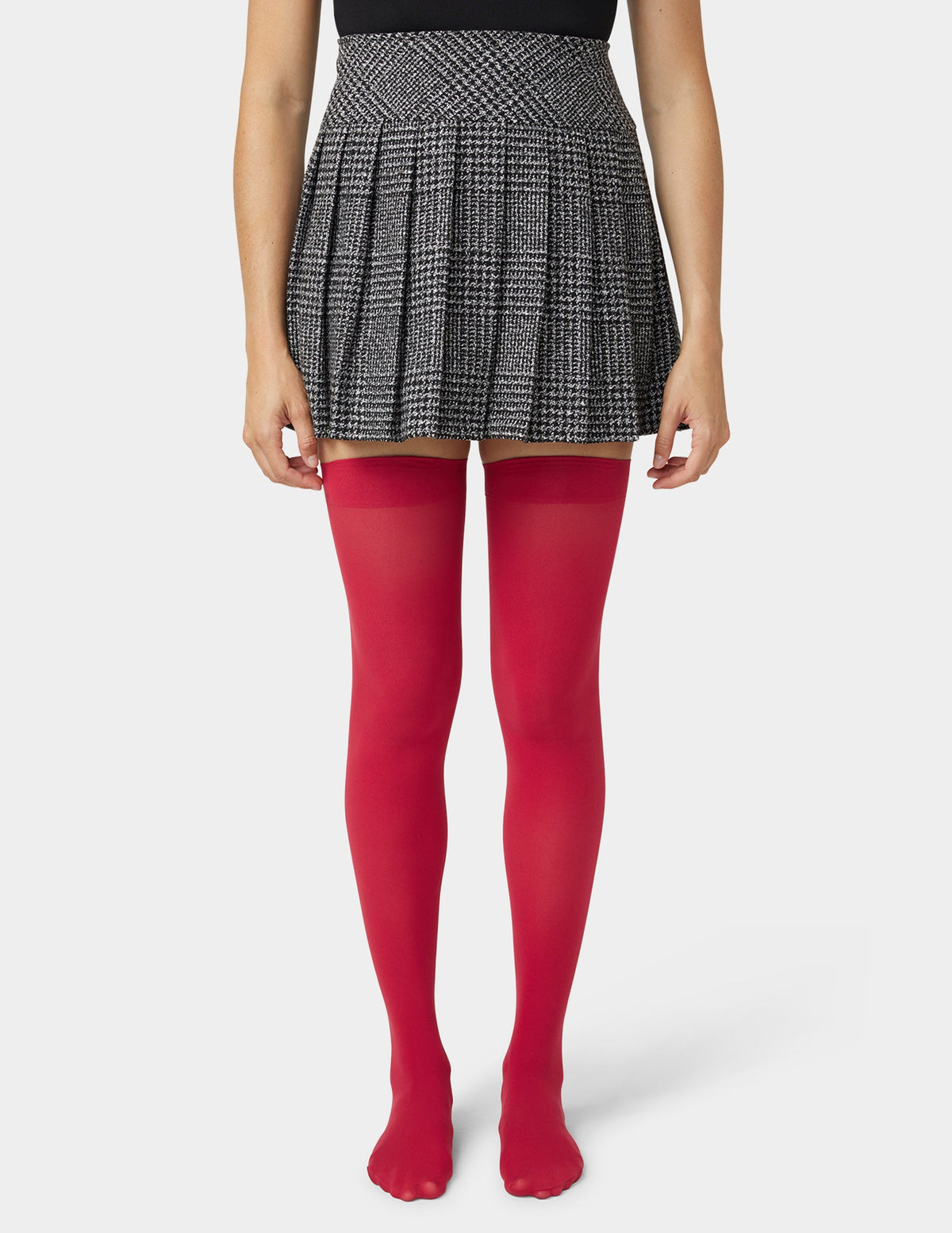 Hue Opaque Over The Knee Sock - Jester Red