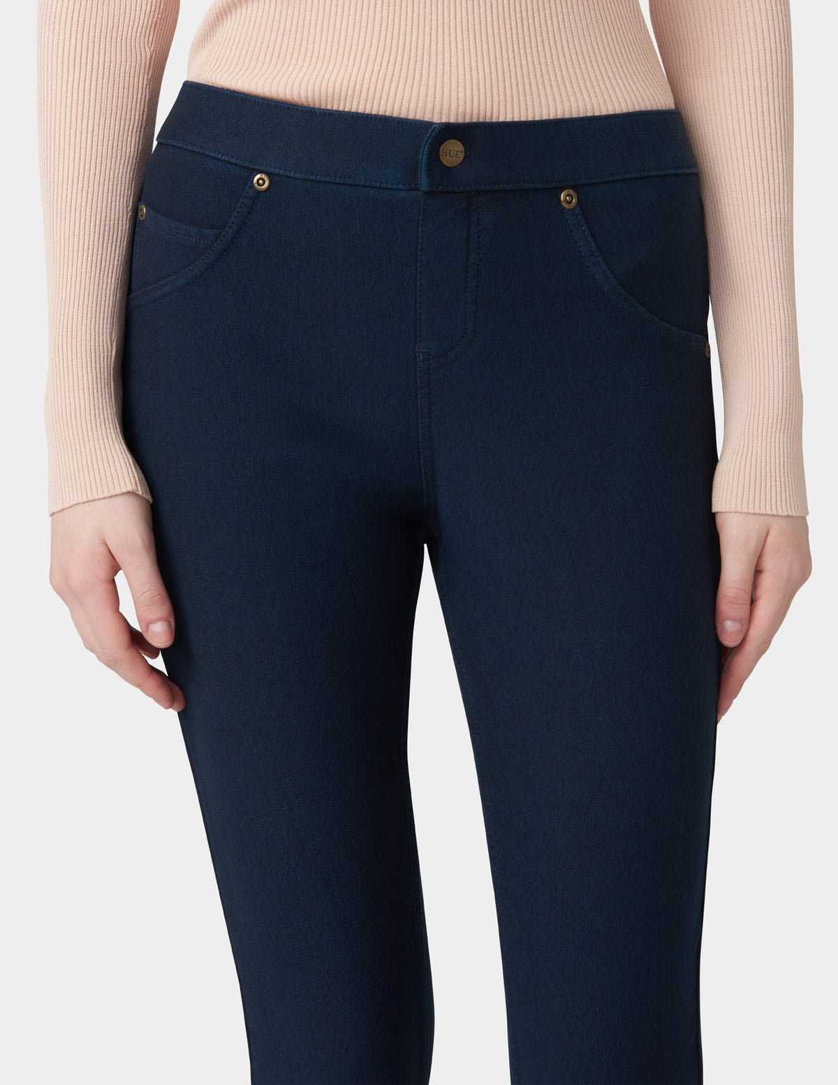 Hue Ultra Soft Fleece Lined Denim Leggings - INK WASH