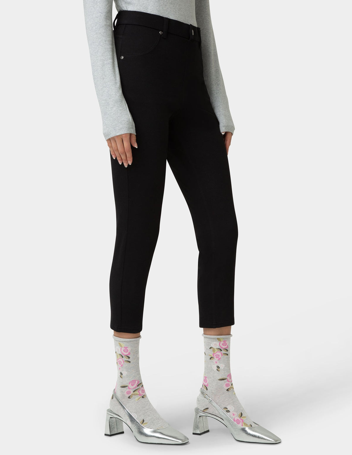 Hue Jeans Socks Crew 3 Pair Pack - Pink Floral