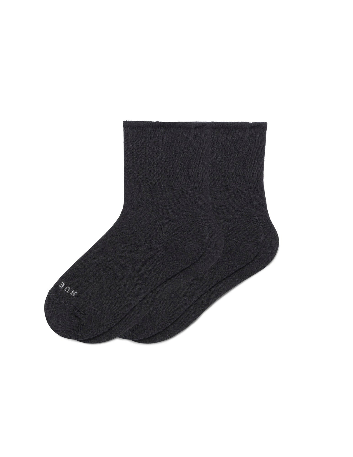Hue Wool Blend Mini Crew 2 Pair Pack - Black