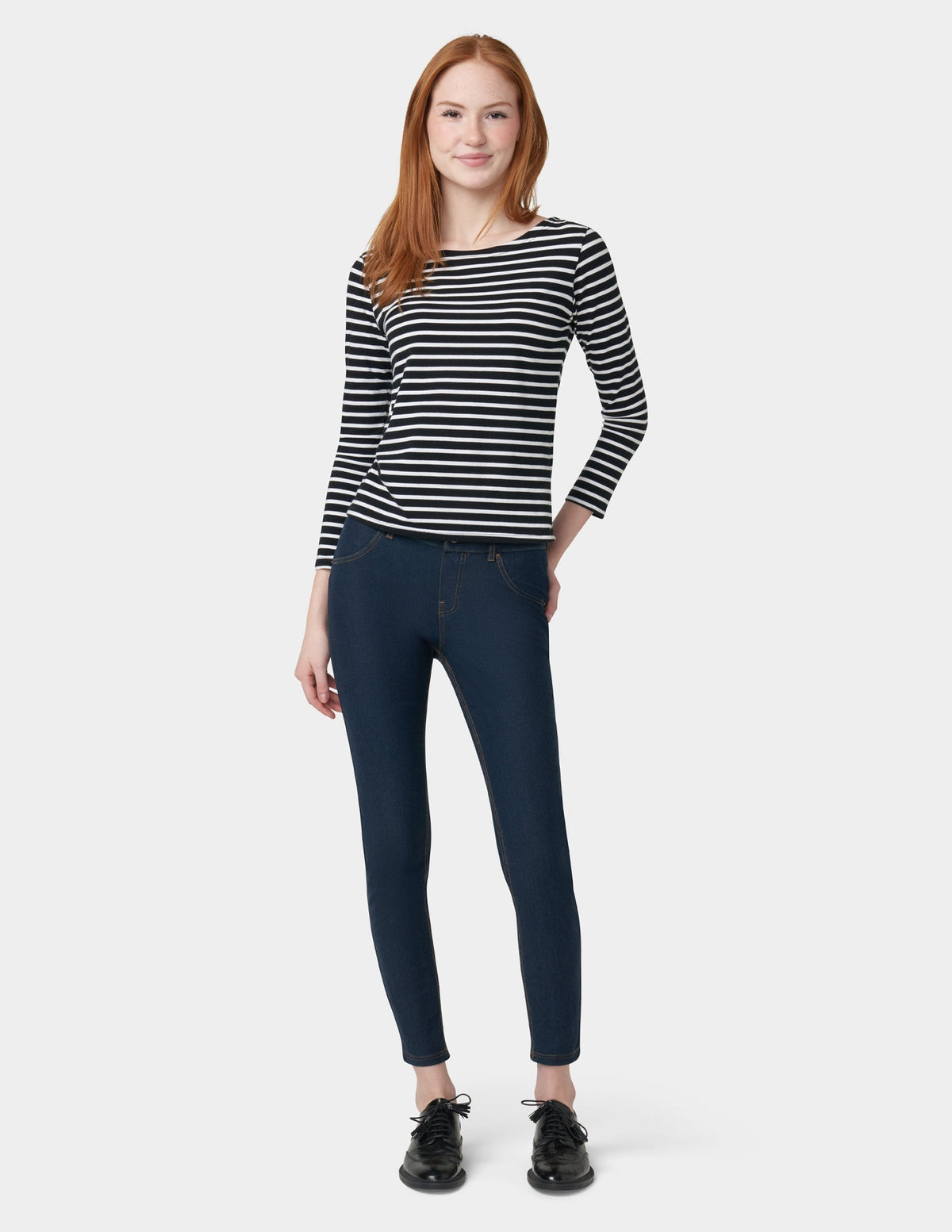 Hue Essential Denim Leggings - Deep Indigo Wash