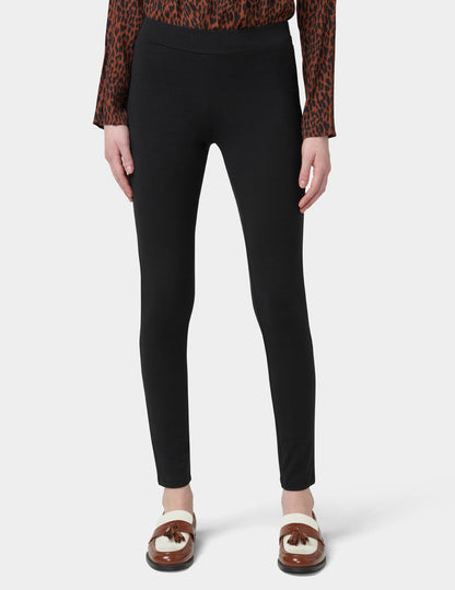 Hue Wide Waistband Blackout Cotton Leggings - Black