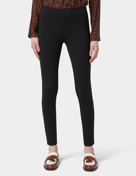 Hue Wide Waistband Blackout Cotton Leggings - Black