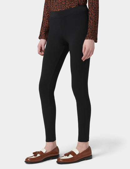 Hue Wide Waistband Blackout Cotton Leggings - Black