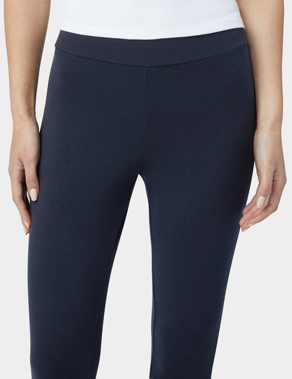 Hue Wide Waistband Blackout Cotton Leggings - Navy