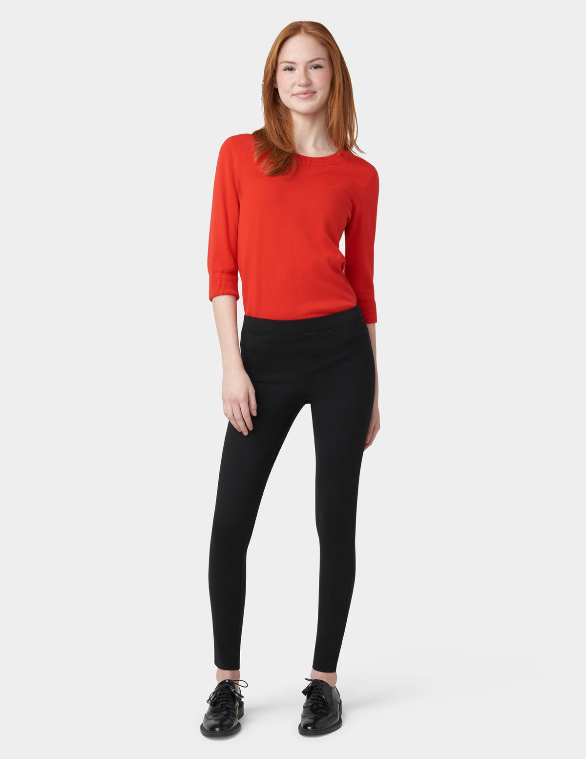 Hue Ponte Mid-Rise Leggings - Black