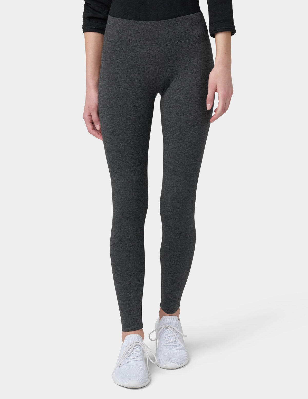 Hue Ultra Leggings with Wide Waistband - Graphite Heather