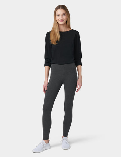 Hue Ultra Leggings with Wide Waistband - Graphite Heather