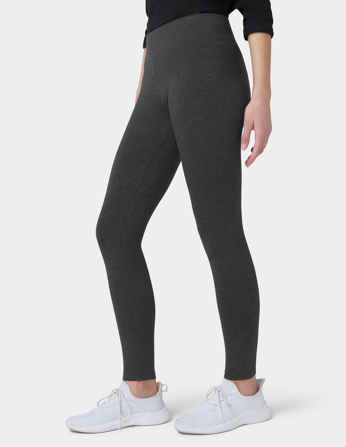 Hue Ultra Leggings with Wide Waistband - Graphite Heather