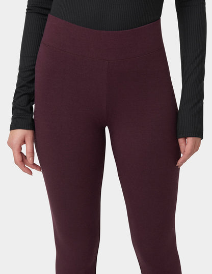 Hue Ultra Leggings with Wide Waistband - Black Cherry