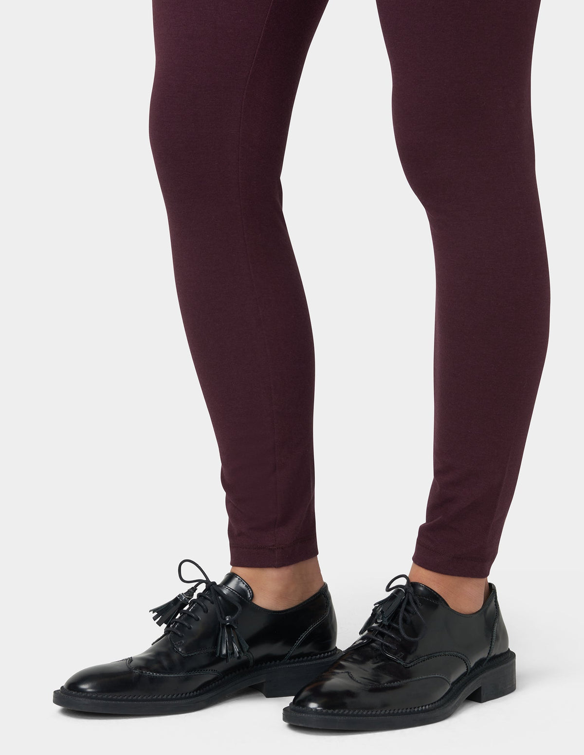 Hue Ultra Leggings with Wide Waistband - Black Cherry
