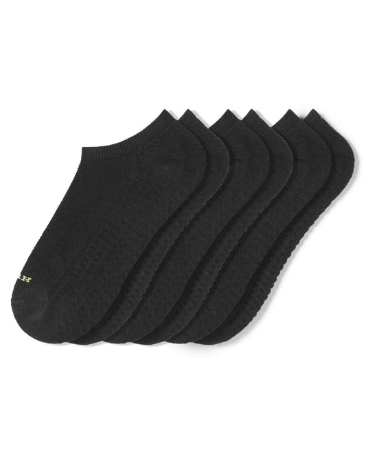 Hue HUE Air Cushion No Show Sock 3 Pair Pack - Black