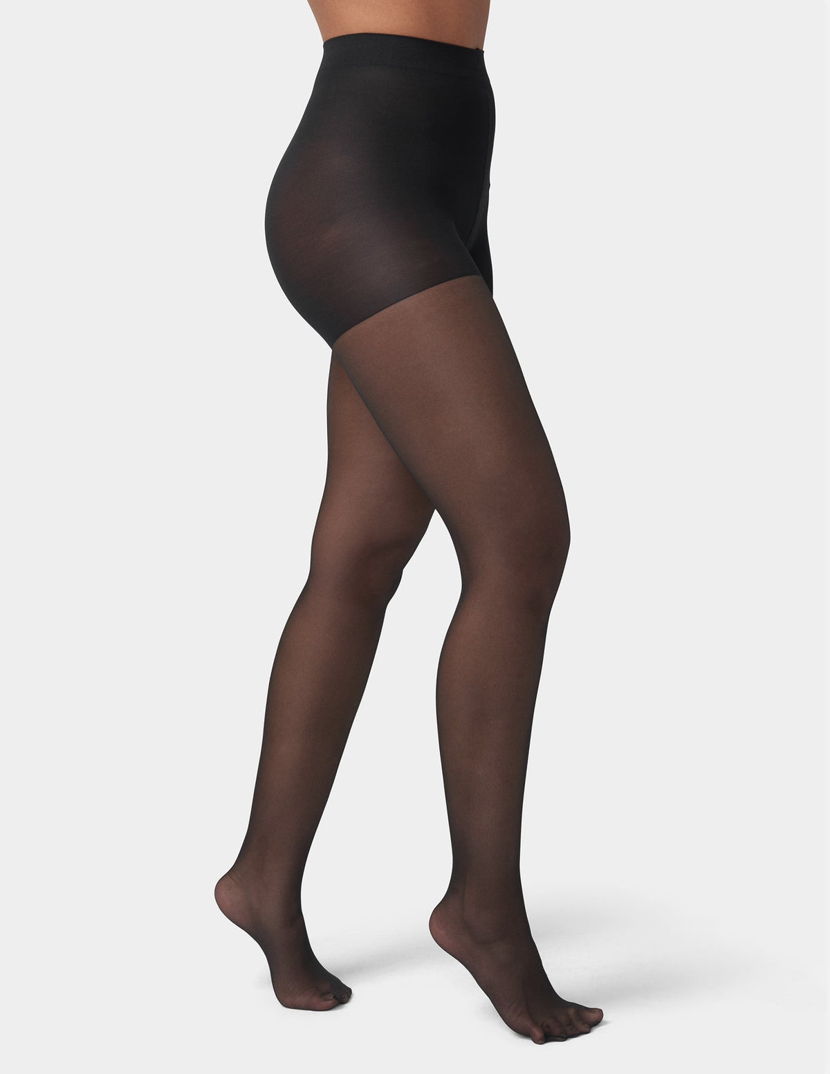 Hue HUE So Silky Sheer Control Top with Invisible Reinforced Toe - Black