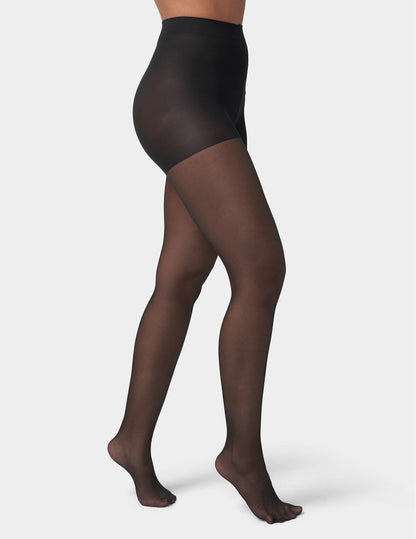 Hue HUE So Silky Sheer Control Top with Invisible Reinforced Toe - Black