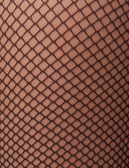 Hue Fishnet Control Top Sheer - Black