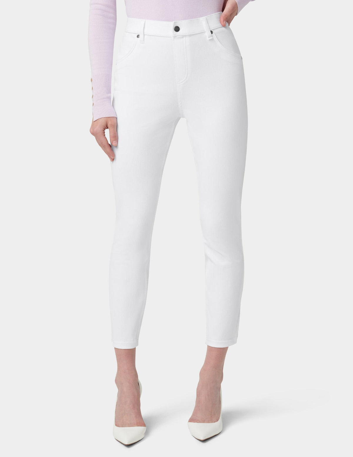 Hue Ultra Soft Denim High Waist Skimmer - White