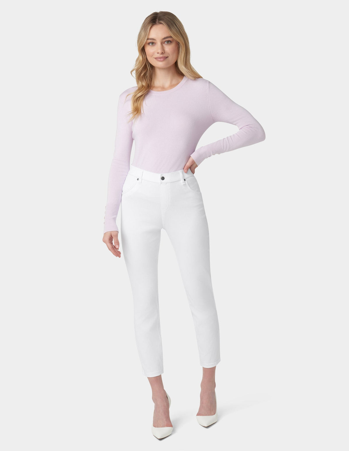 Hue Ultra Soft Denim High Waist Skimmer - White