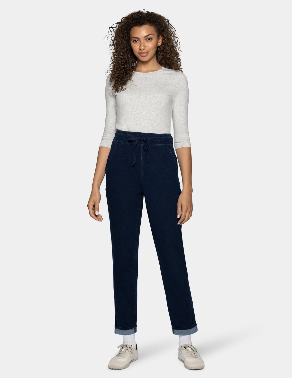 Hue Terry-Soft Denim Jogger - Dark Rinse Wash