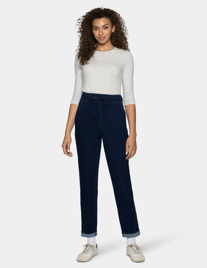 Hue Terry-Soft Denim Jogger - Dark Rinse Wash