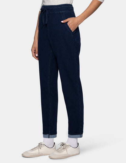 Hue Terry-Soft Denim Jogger - Dark Rinse Wash