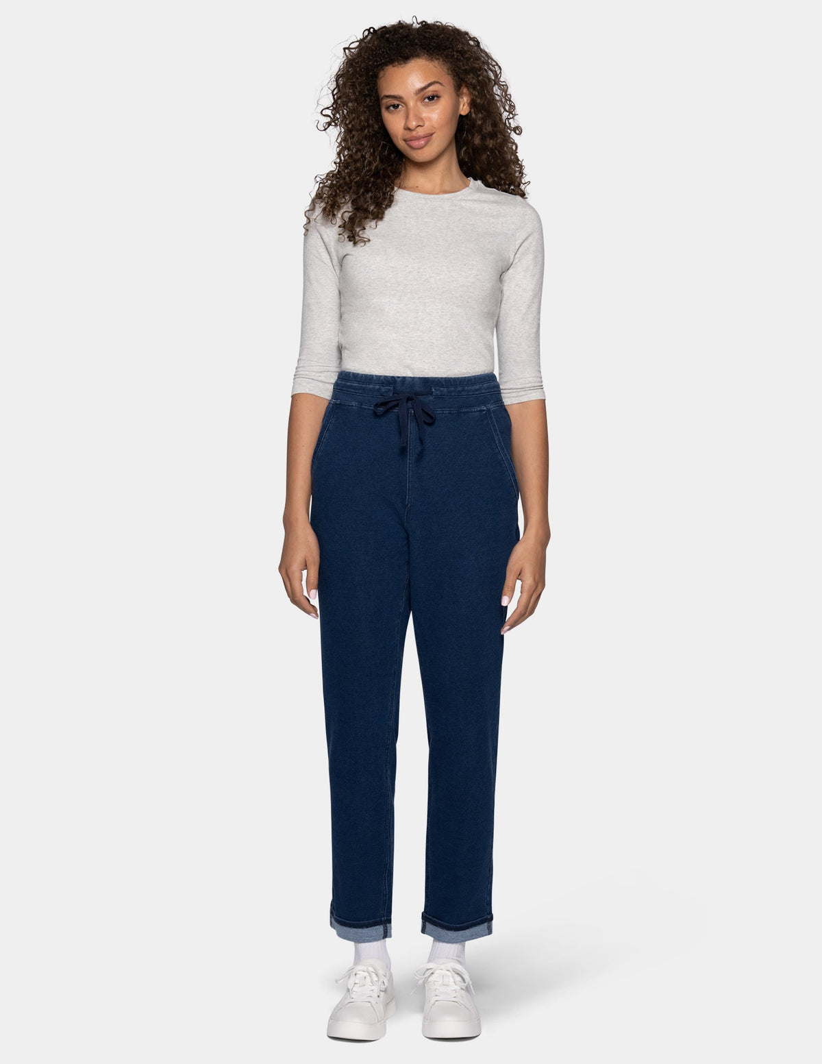 Hue Terry-Soft Denim Jogger - Medium Wash