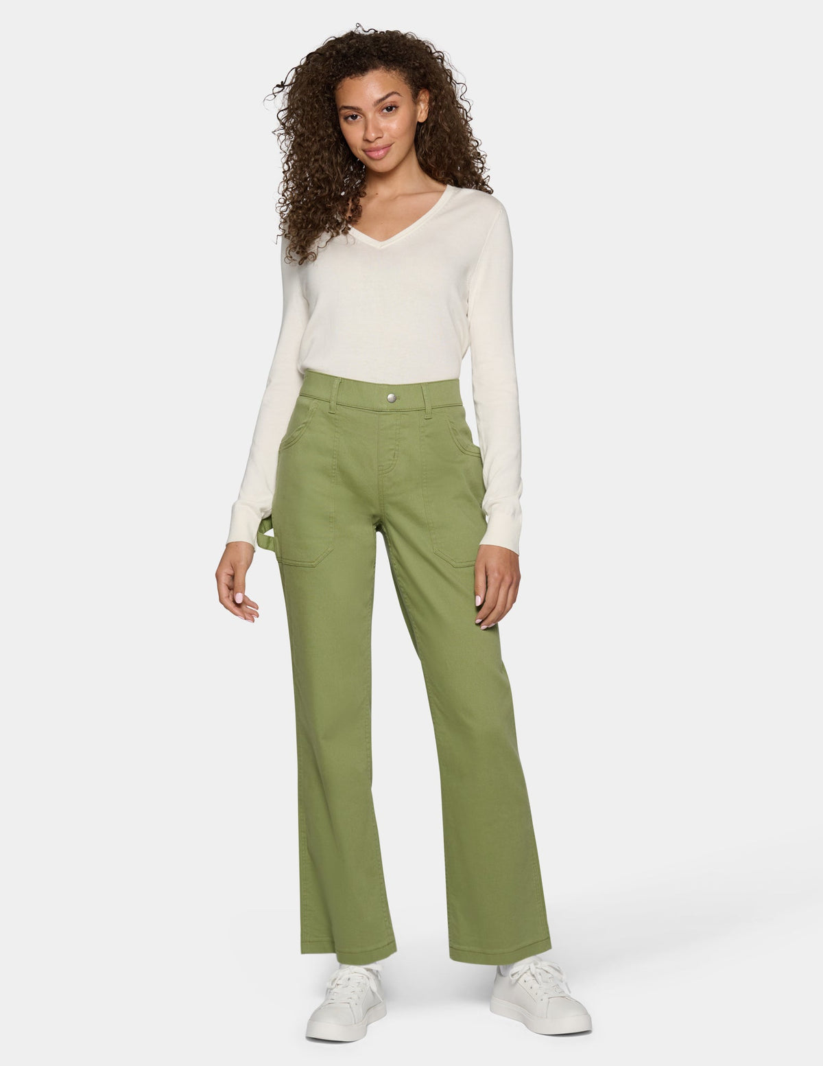 Hue Soft Canvas Utility Pant - Olive