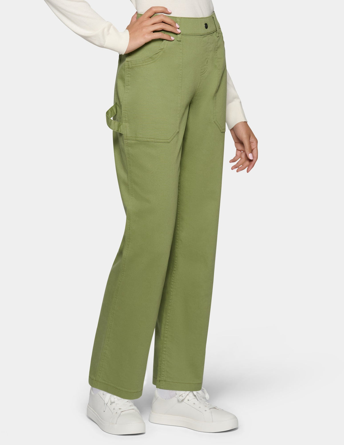 Hue Soft Canvas Utility Pant - Olive