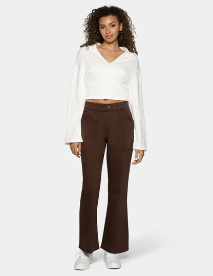 Hue Soft Canvas Utility Pant - Shaved Chocolate