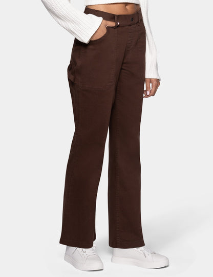 Hue Soft Canvas Utility Pant - Shaved Chocolate