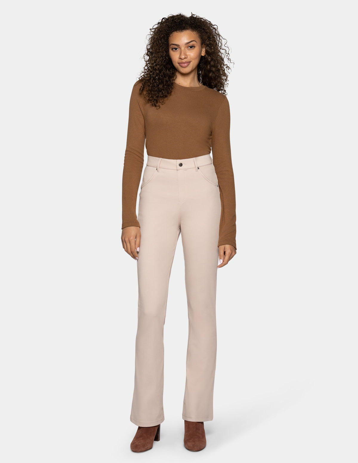 Hue Ultra Soft Denim Baby Bootcut - Mushroom